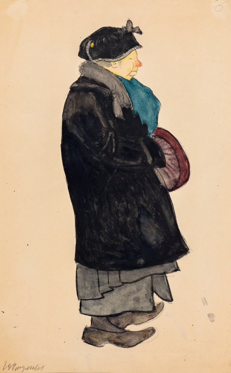 Серия "На улице". Женщина с муфтой. 1920-е