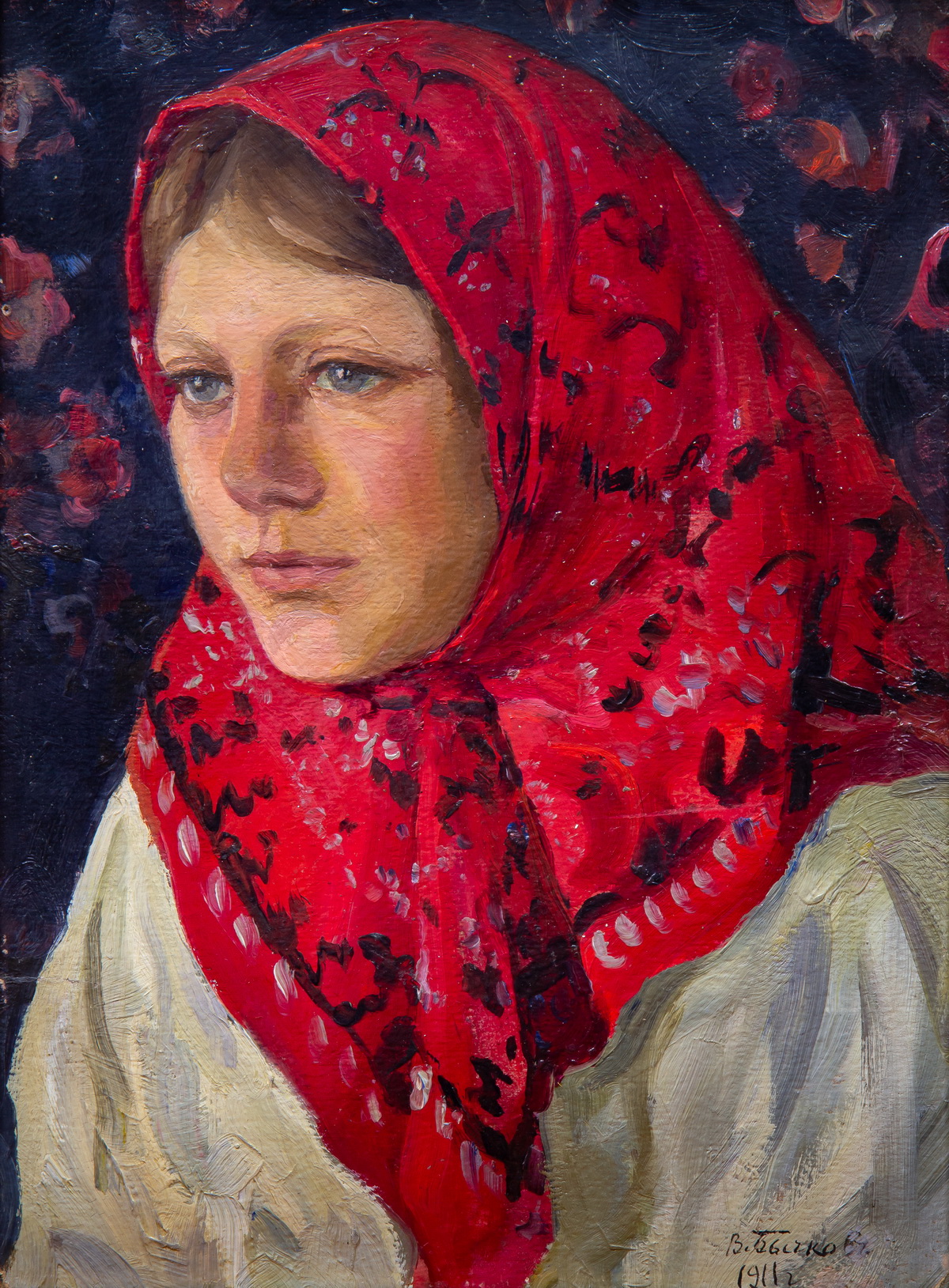 Девушка в красном платке. 1911