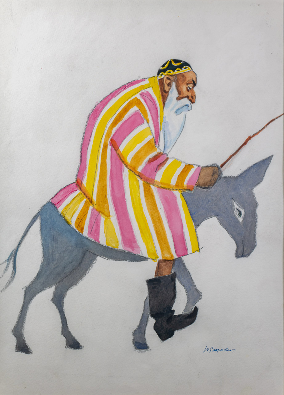 Серия "По Средней Азии". Старик на ослике. 1926
